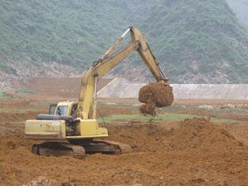 Hồ Ngọc Lương đang được nhà thầu đẩy nhanh tiến độ thi công.